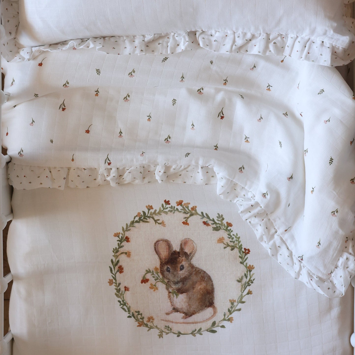 Crib Quilt and Pillow set - Mouse