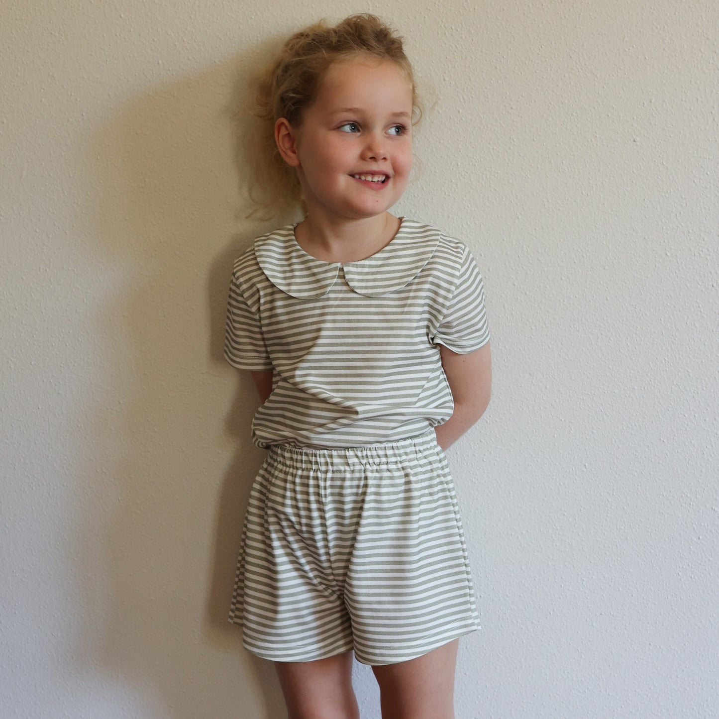 Shirt and Short Set - Green Stripe