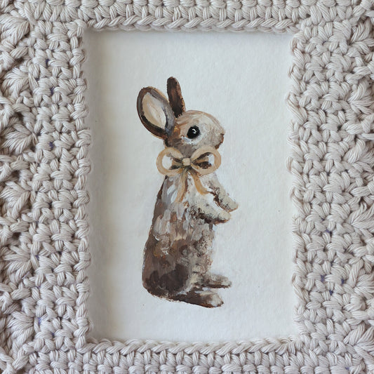 'Mustard Ribbon Bunny' Original painting