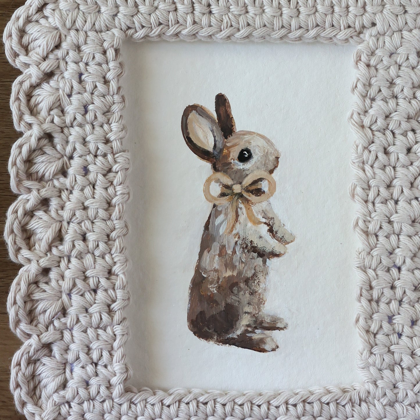 'Mustard Ribbon Bunny' Original painting