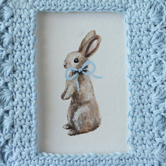 'Blue Ribbon Bunny' Original painting