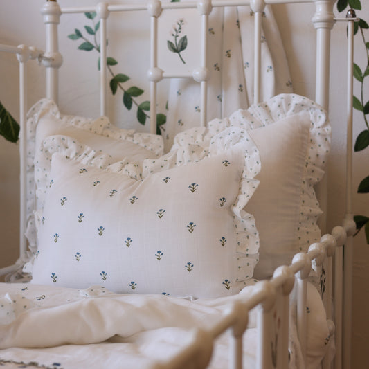 Blue floral cushion