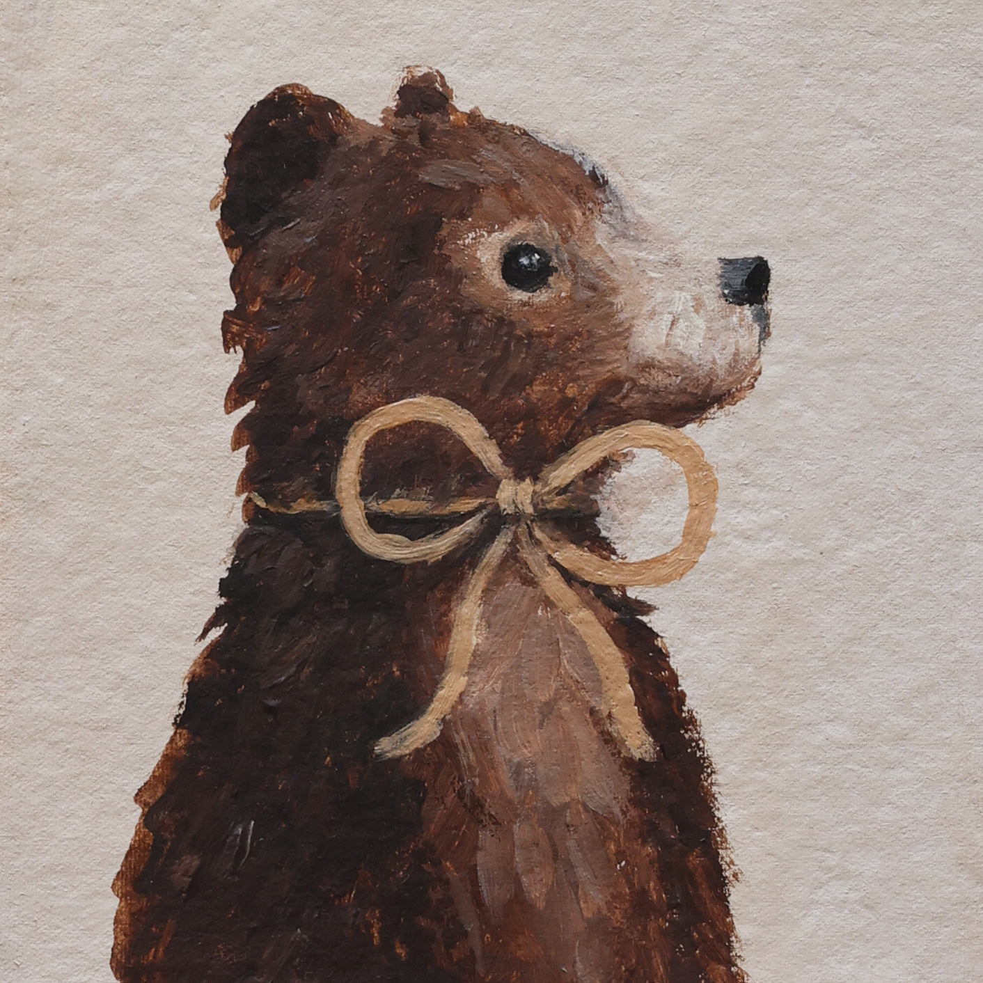 Bear with mustard bow