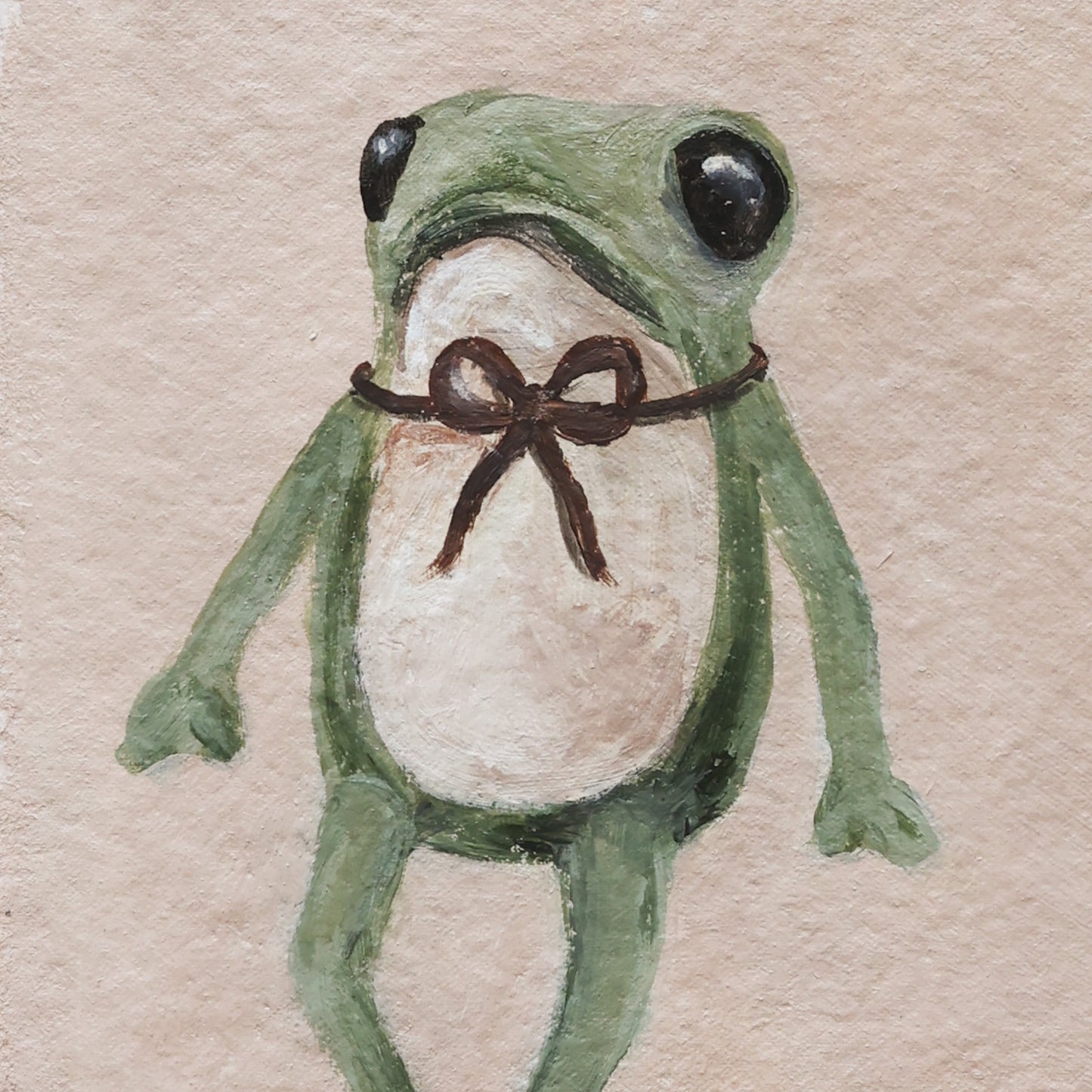 Frog with Brown bow