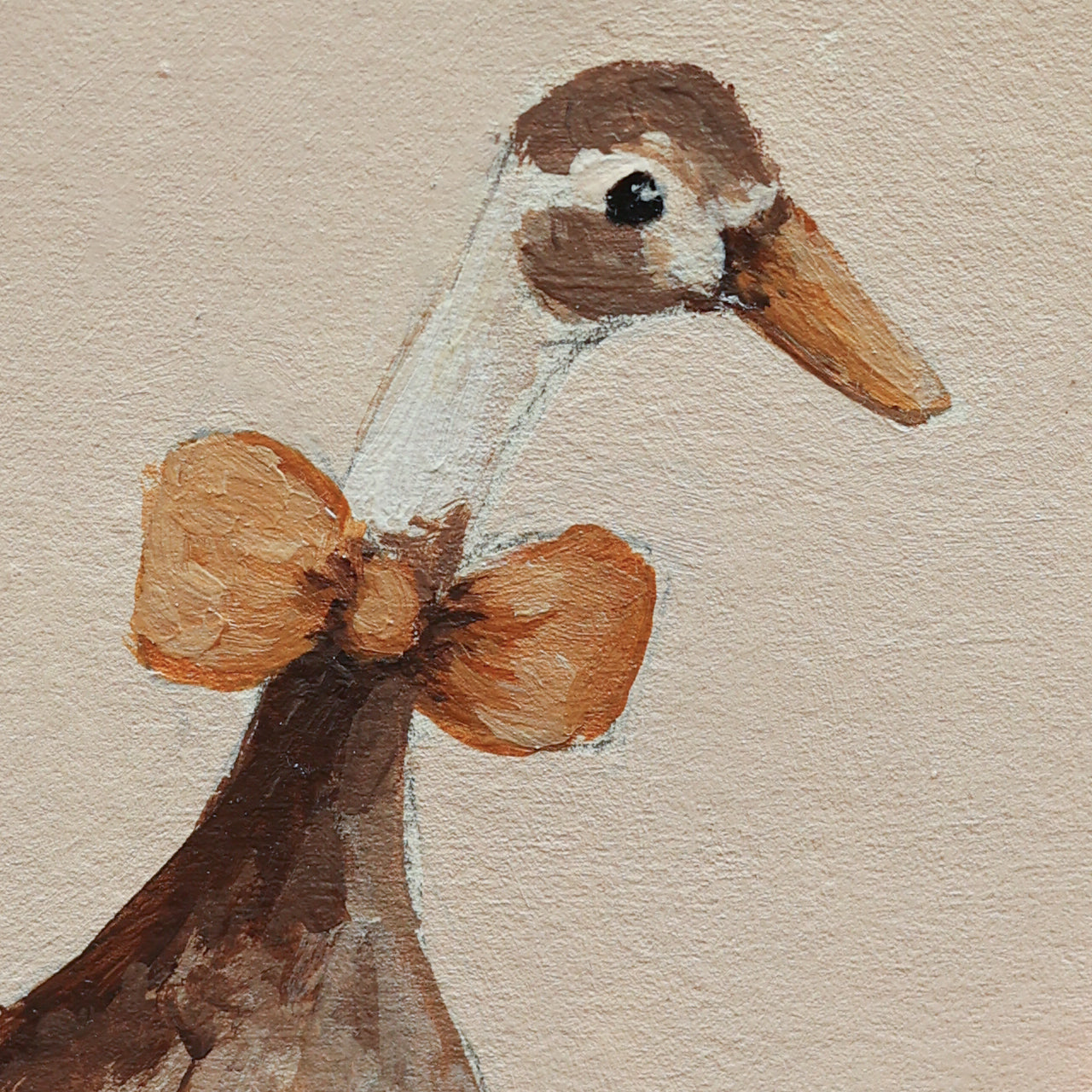 Hand painted ceramic - Duck with Bow