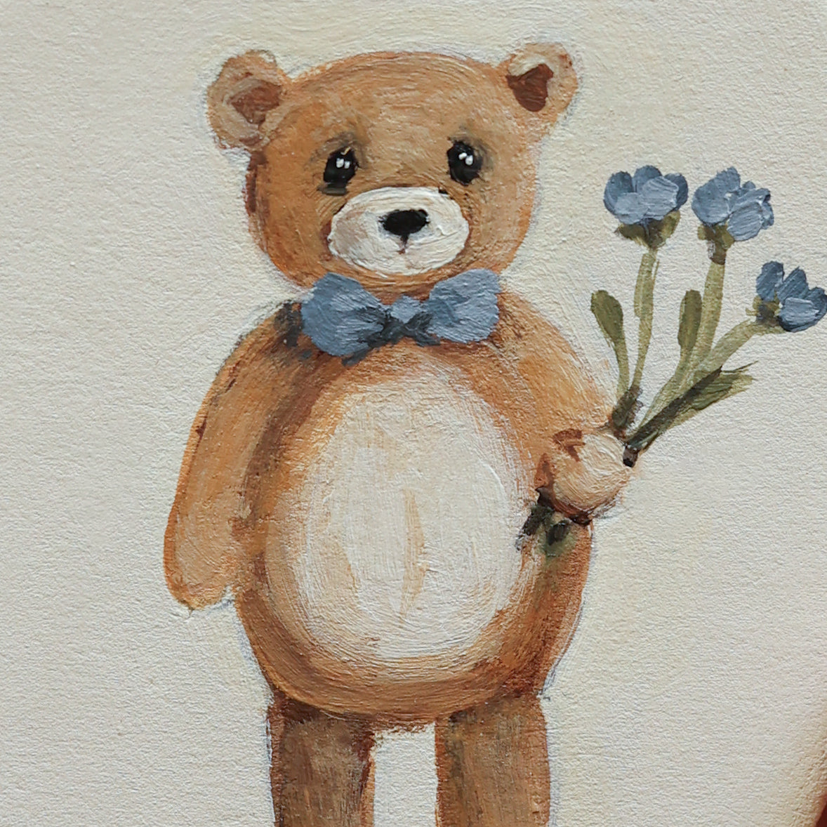 Hand painted ceramic - Bear with Flowers