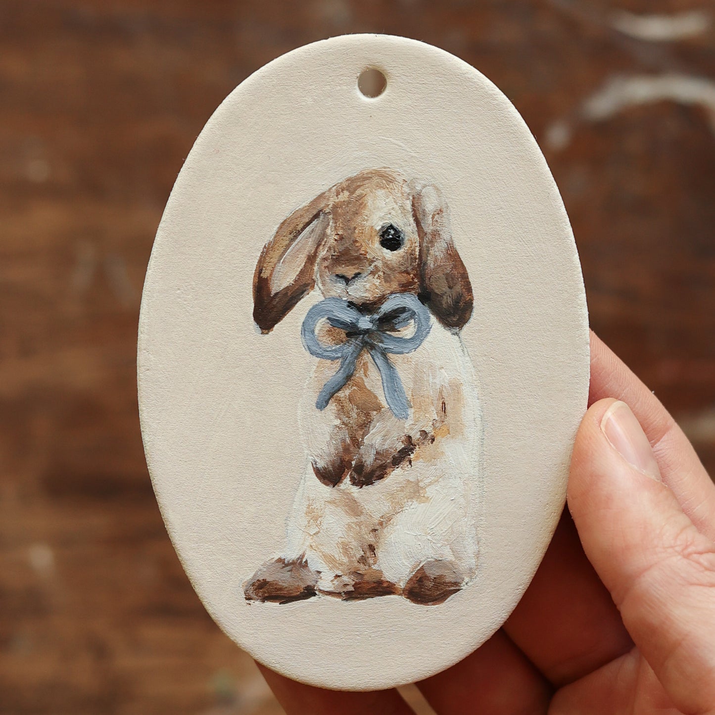 Hand painted ceramic - Rabbit with Bow