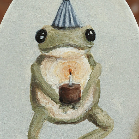 Hand painted ceramic - Birthday Frog