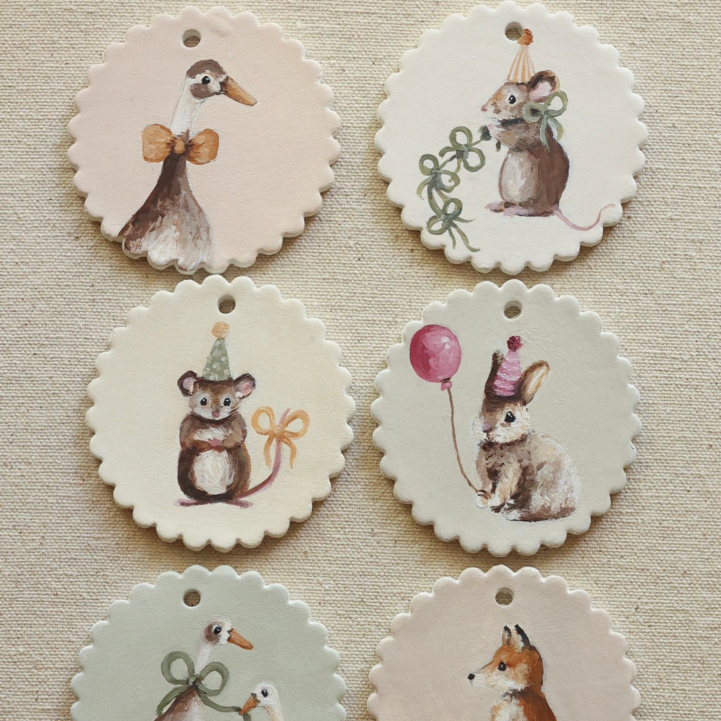 Hand painted ceramic - Bunny with Balloon