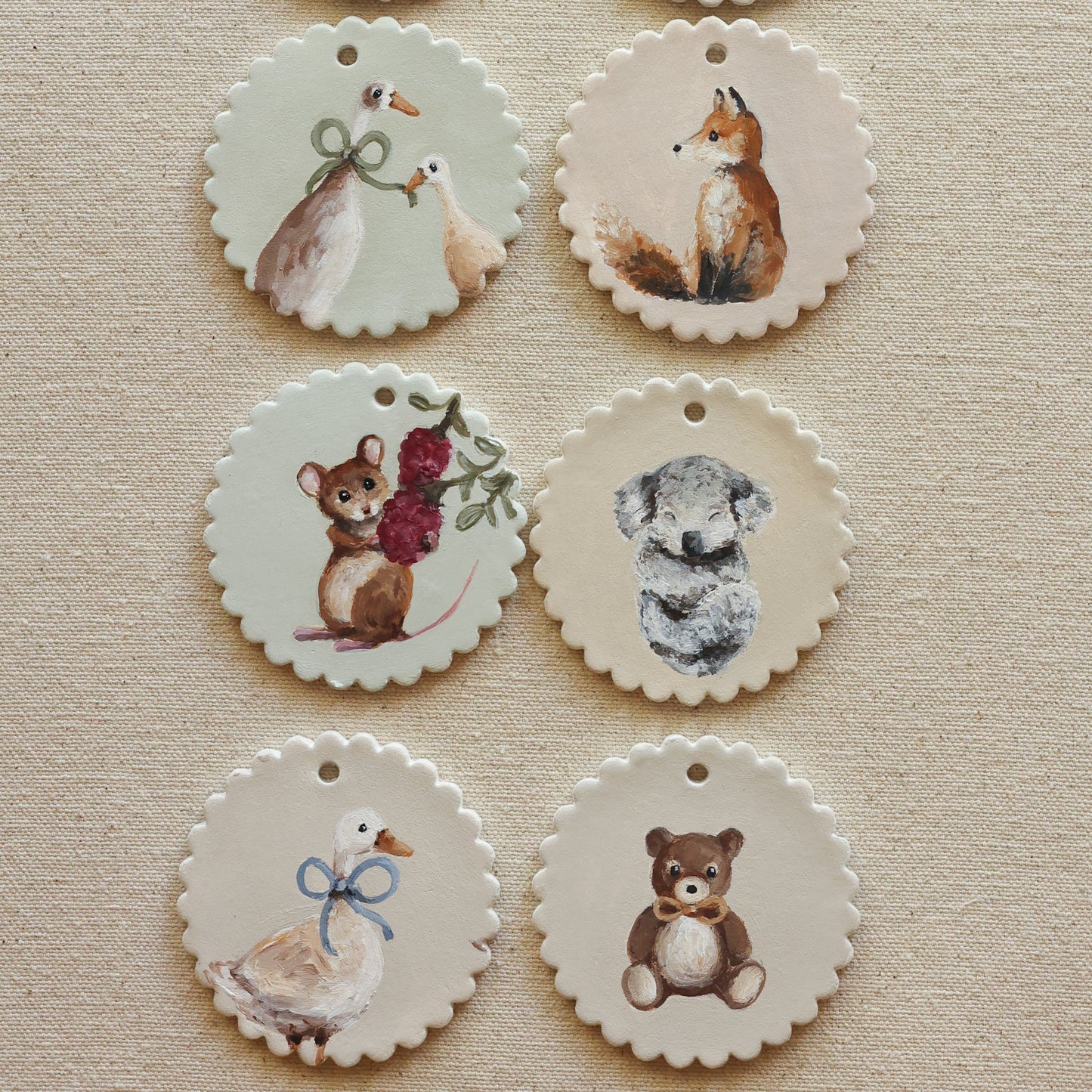 Hand painted ceramic - Teddy with bow