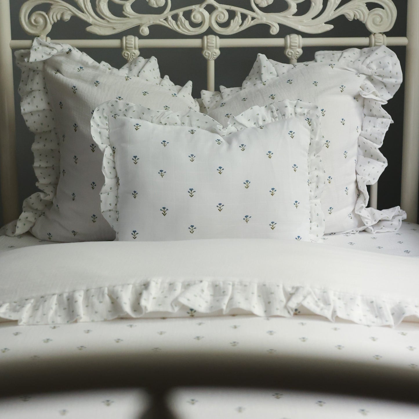 Blue floral cushion