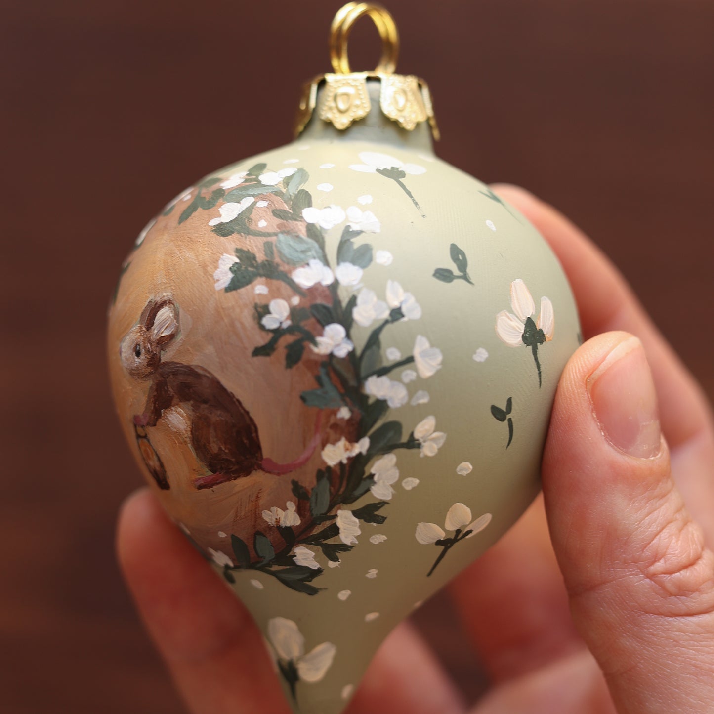 Ceramic Bauble - Mouse with lantern