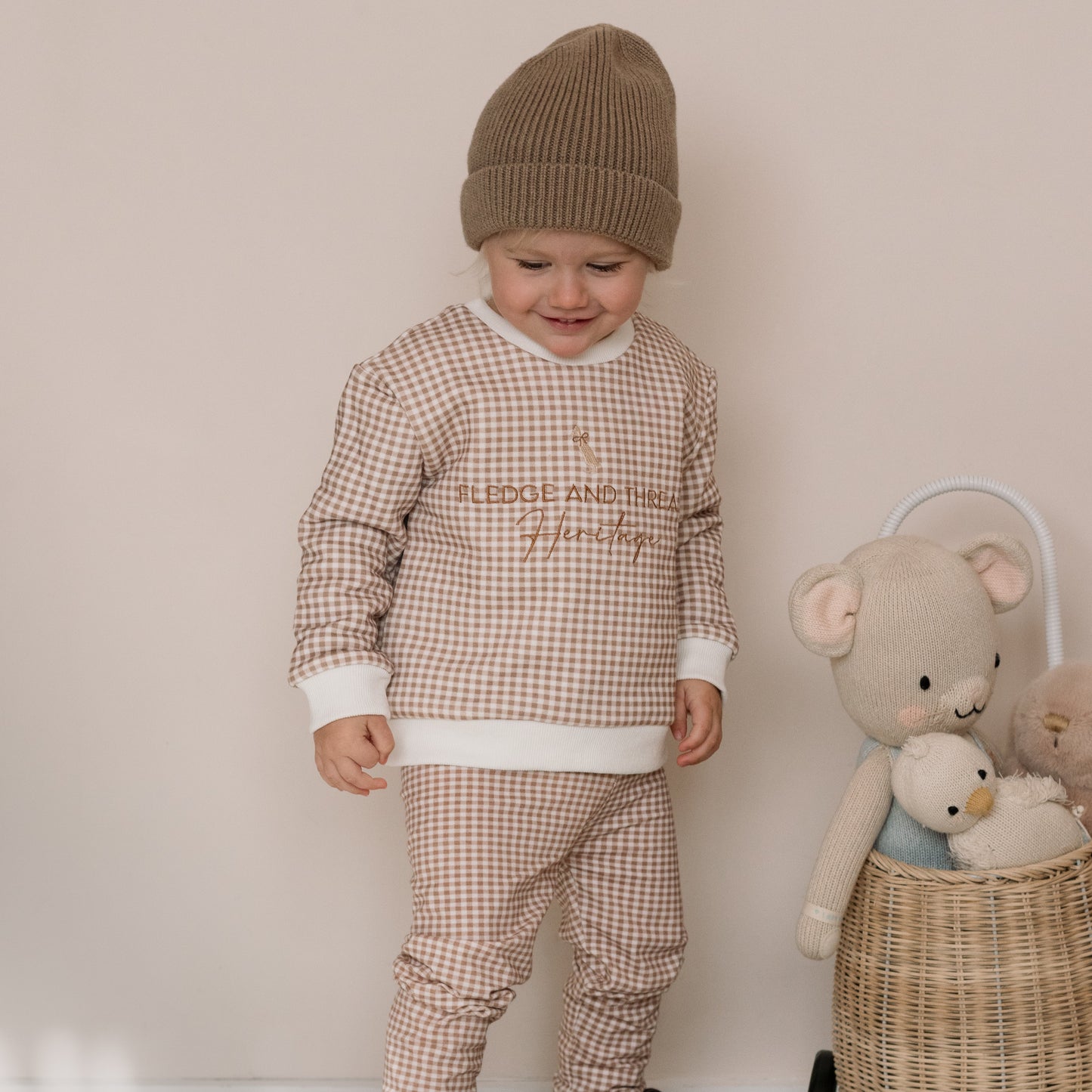 Childrens Jumper - Brown Gingham