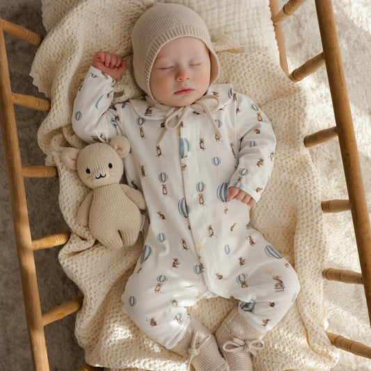 Cotton Babygrow - Mouse & Air Balloon