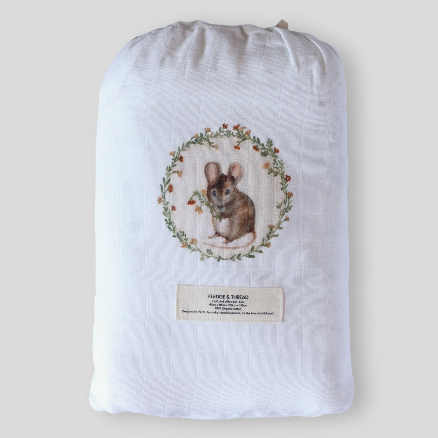 Crib Quilt and Pillow set - Mouse