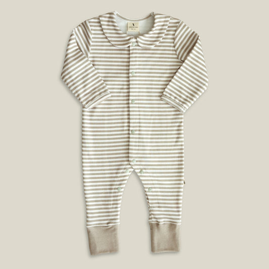 Cotton Babygrow - Green stripe
