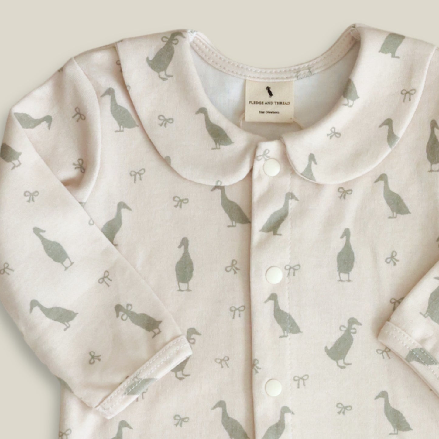 Cotton Babygrow - Duck Cream