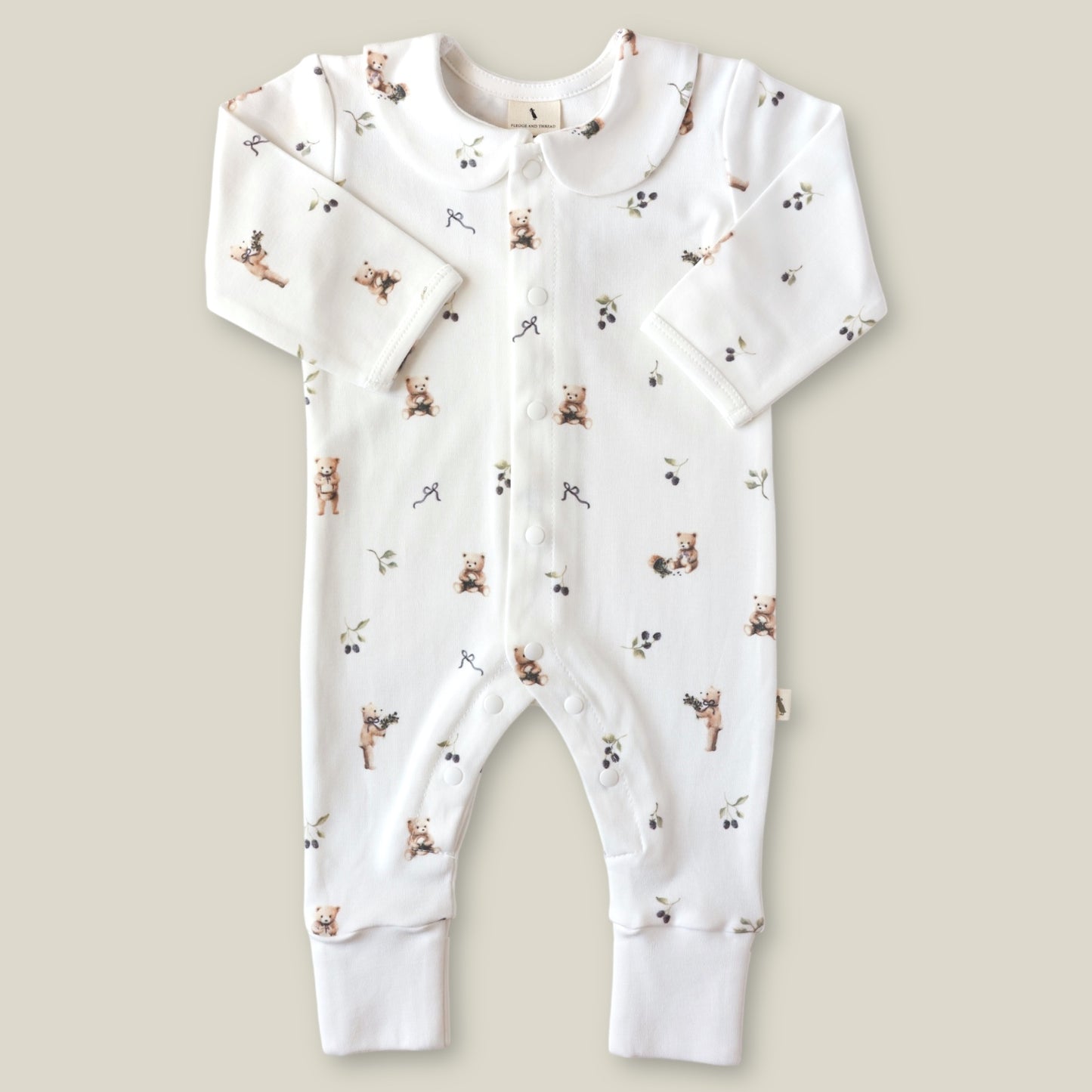 Cotton Babygrow - Bear with Berries