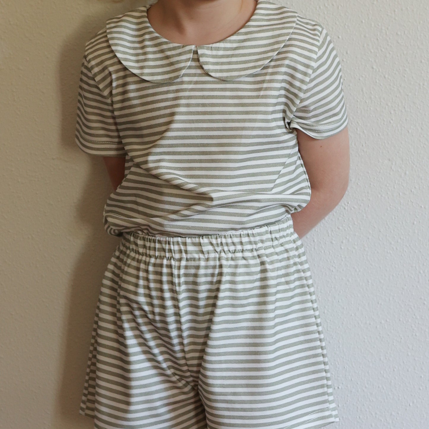 Shirt and Short set - Green stripe