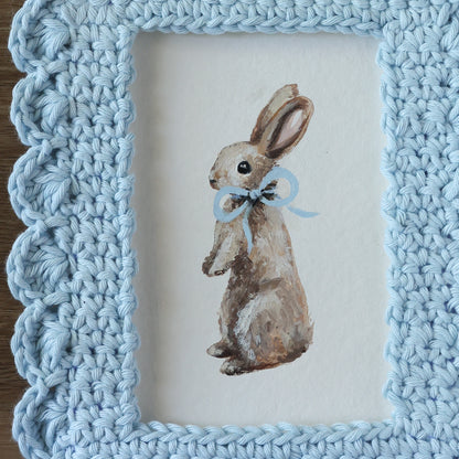 'Blue Ribbon Bunny' Original painting