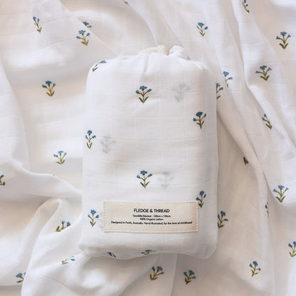 Swaddle Wrap - Blue Floral