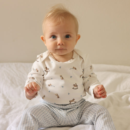 Long sleeve bodysuit - Mouse and Rockinghorse
