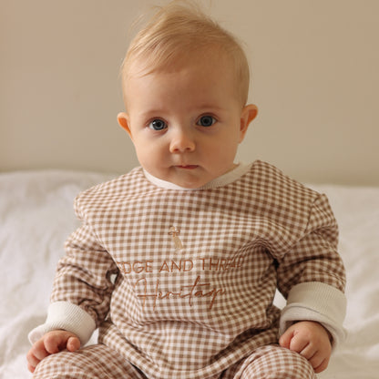 Childrens Jumper - Brown Gingham