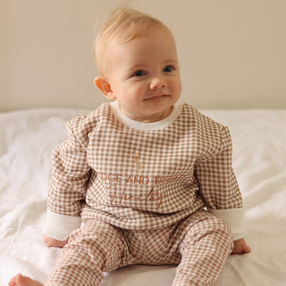 Childrens Jumper - Brown Gingham