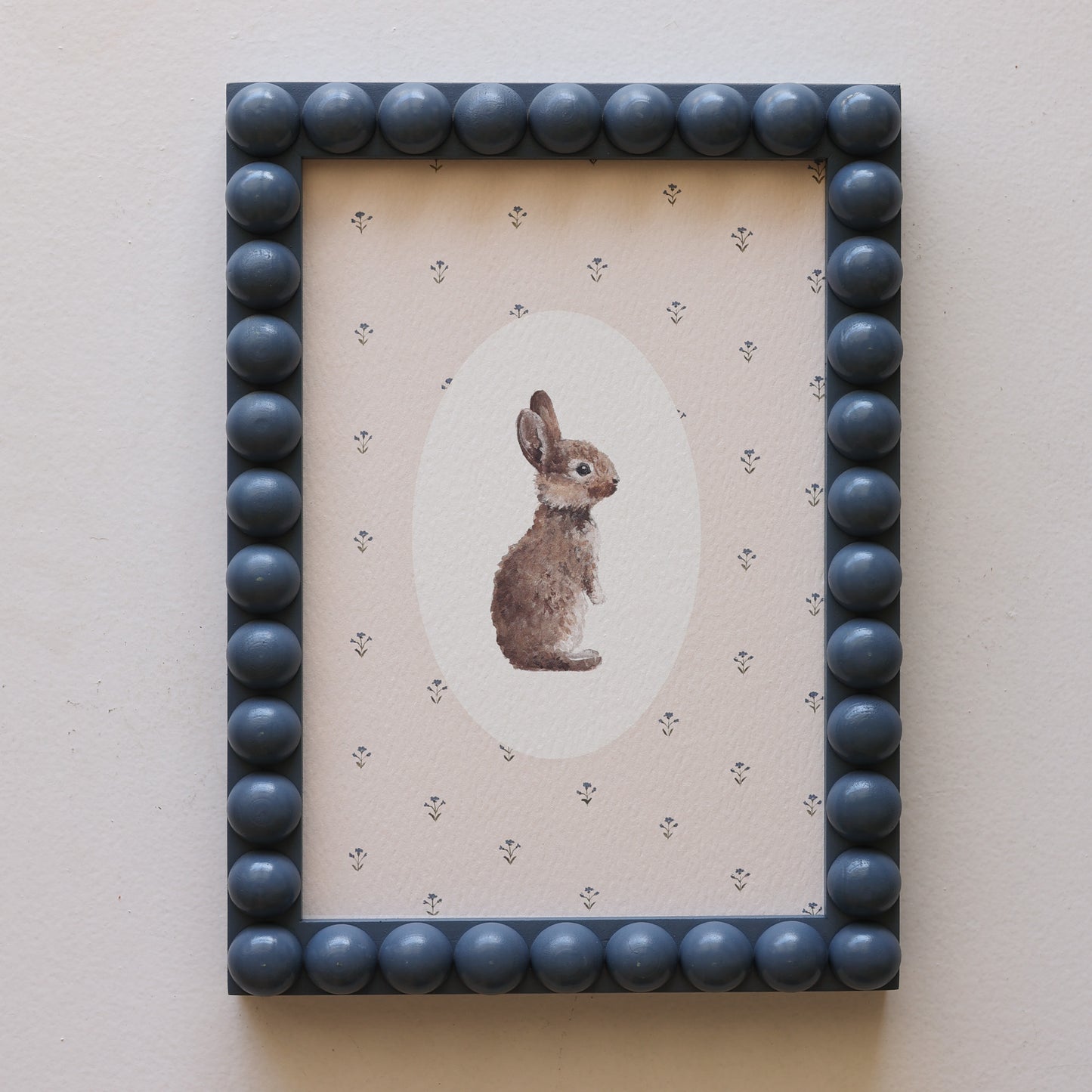 Bunny in floral with bobbin frame A5