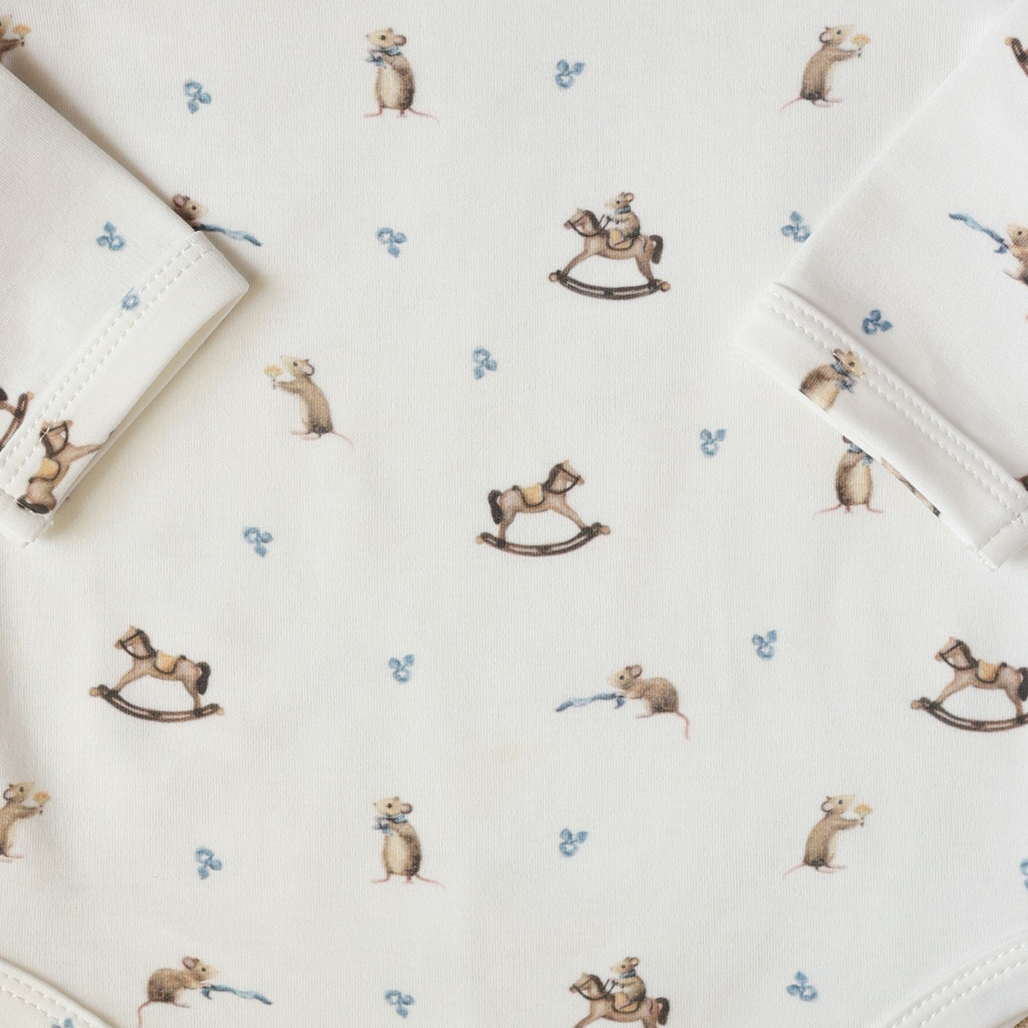 Long sleeve bodysuit - Mouse and Rockinghorse