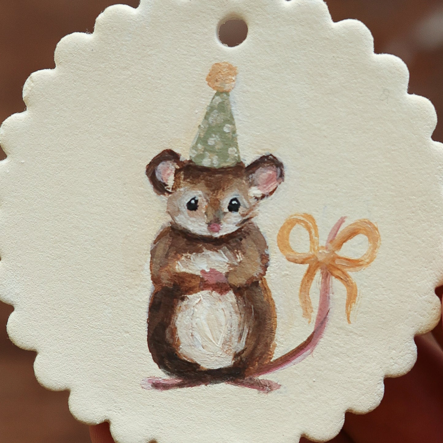 Hand painted ceramic - Birthday Mouse II