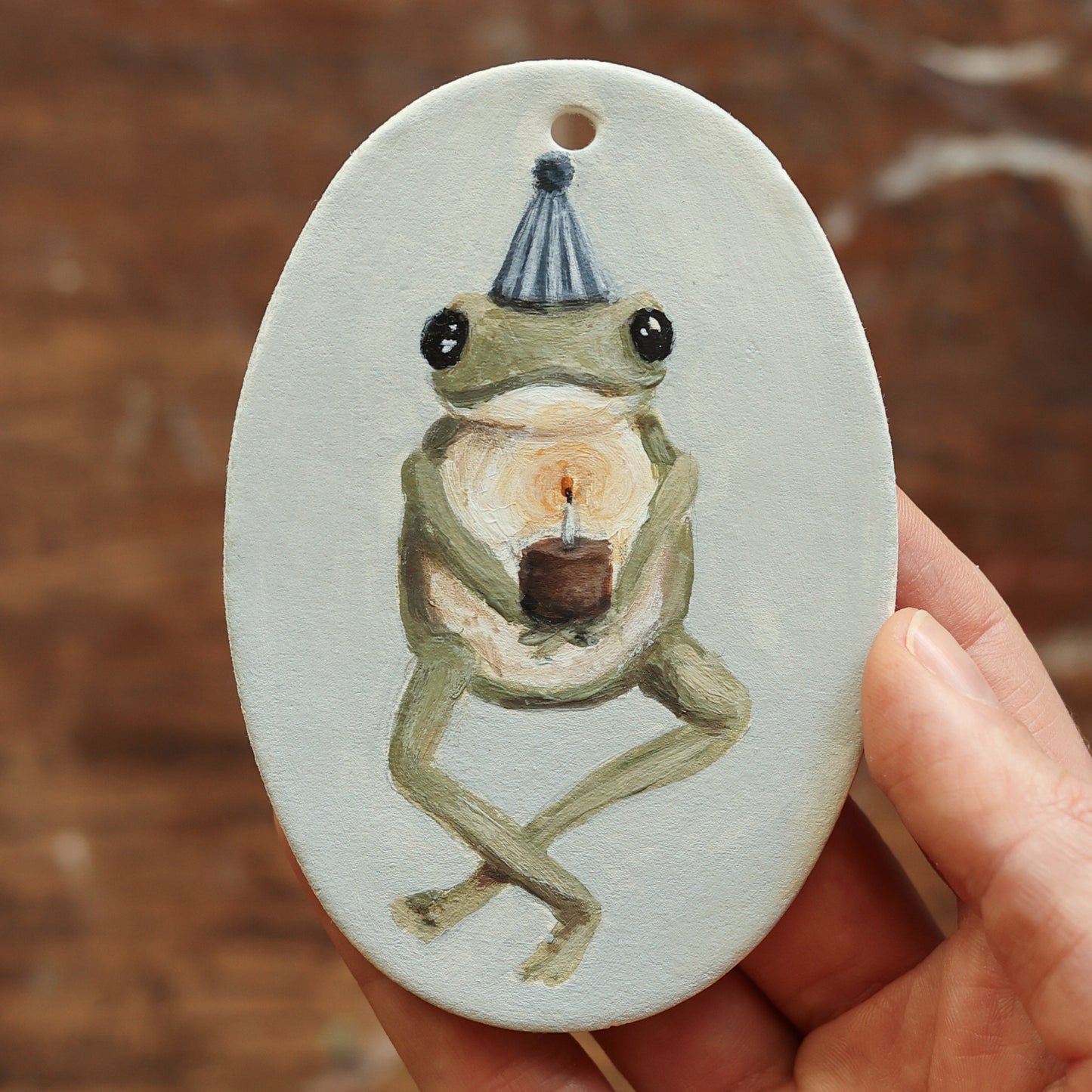 Hand painted ceramic - Birthday Frog