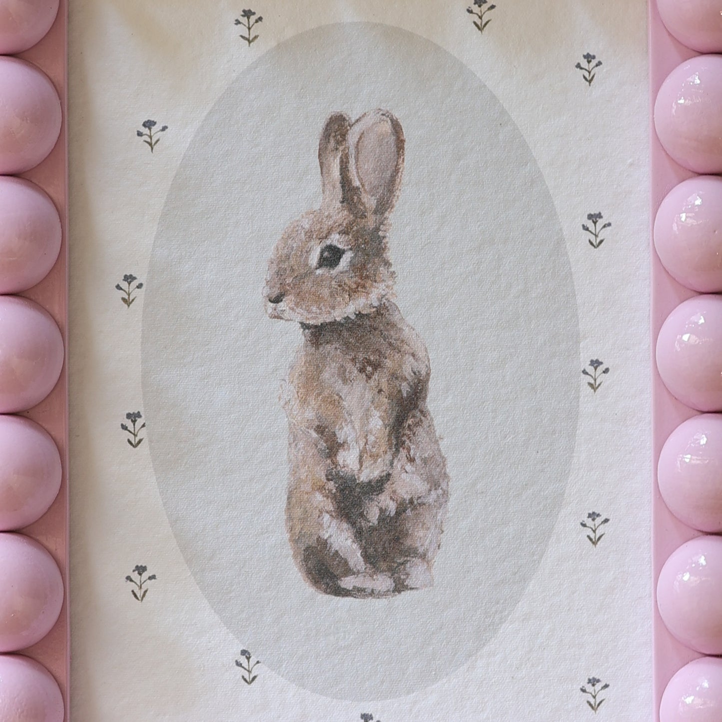 Bunny with Floral in Bobbin frame A6