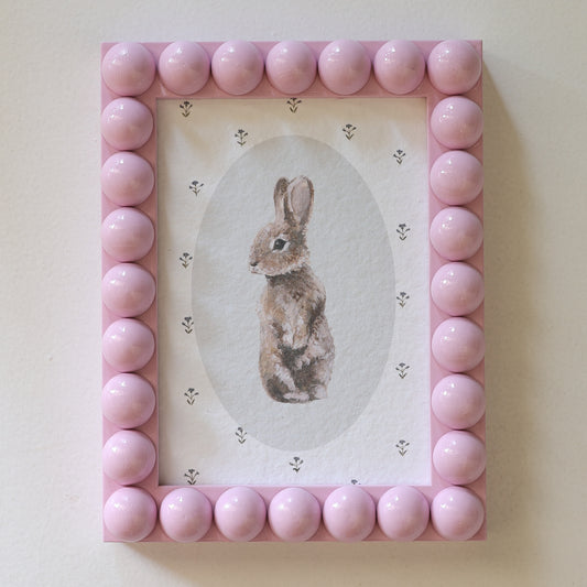 Bunny with Floral in Bobbin frame A6