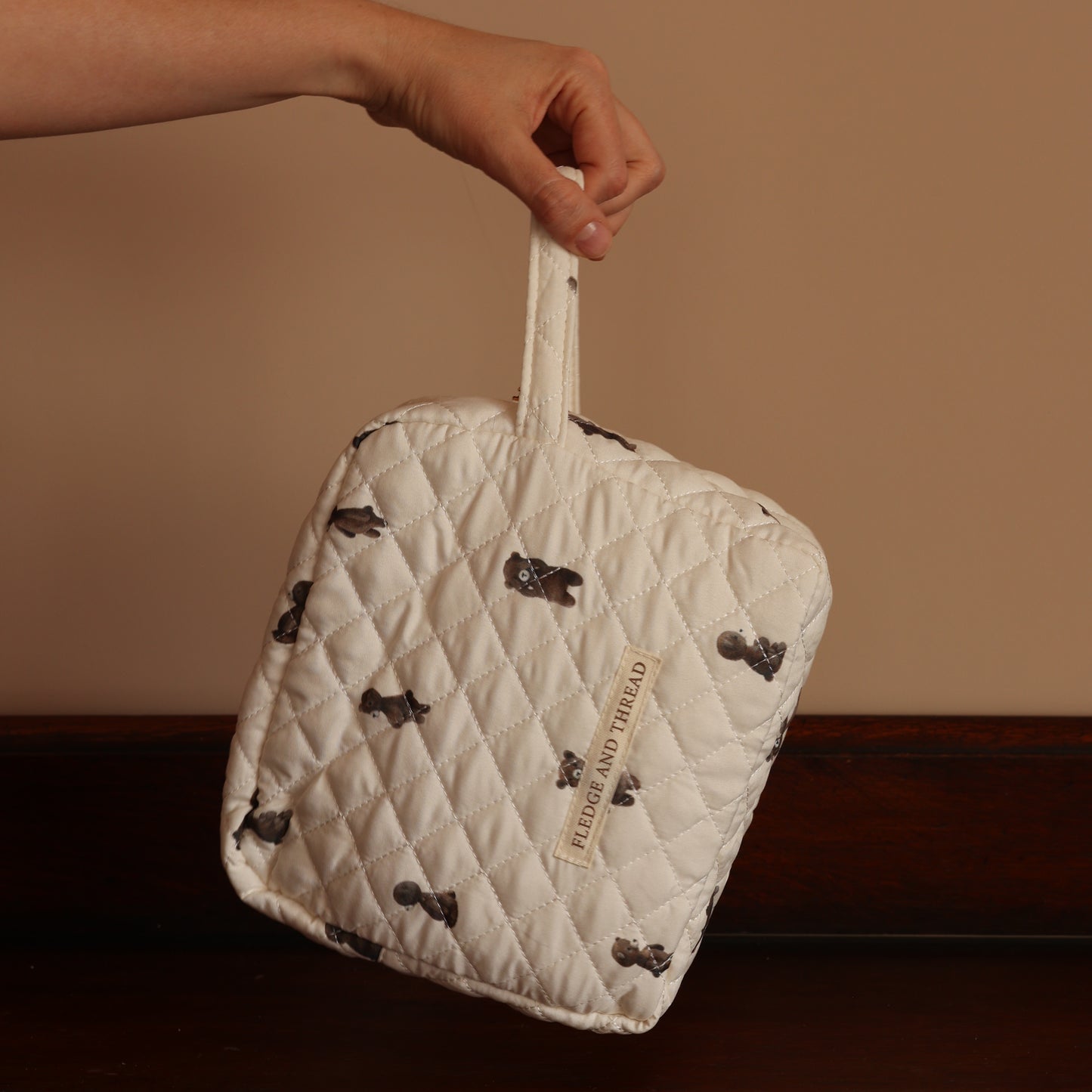 Quilted change bag - Teddy Bear