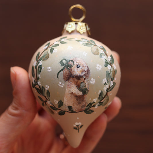Ceramic Bauble - Bunny with Pear