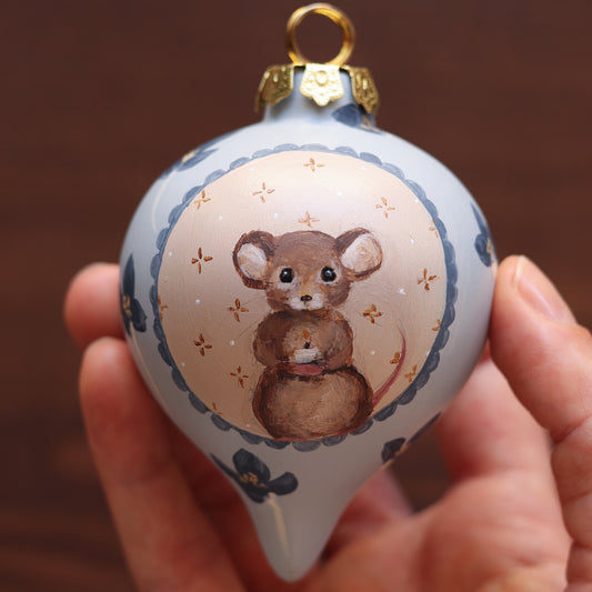 Ceramic Bauble - Mouse with candle