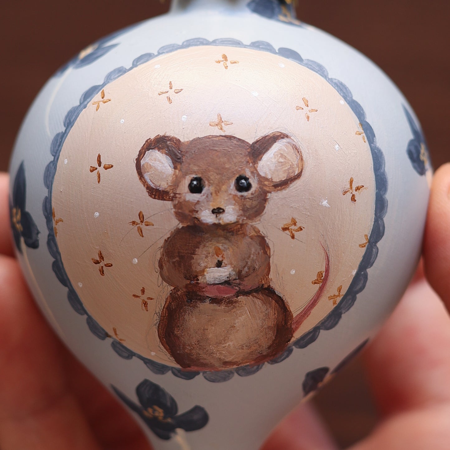 Ceramic Bauble - Mouse with candle