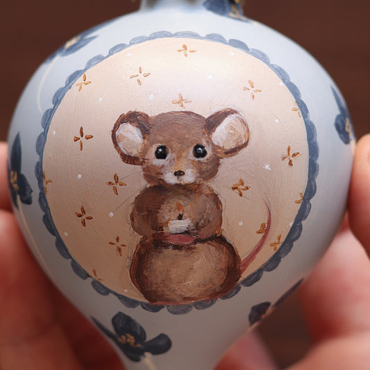 Ceramic Bauble - Mouse with candle