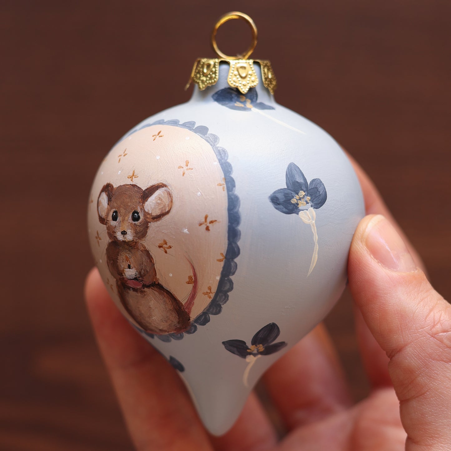 Ceramic Bauble - Mouse with candle