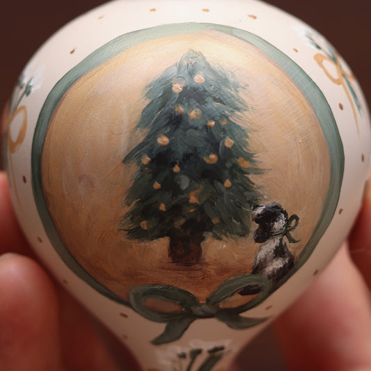 Ceramic Bauble - Tree with puppy