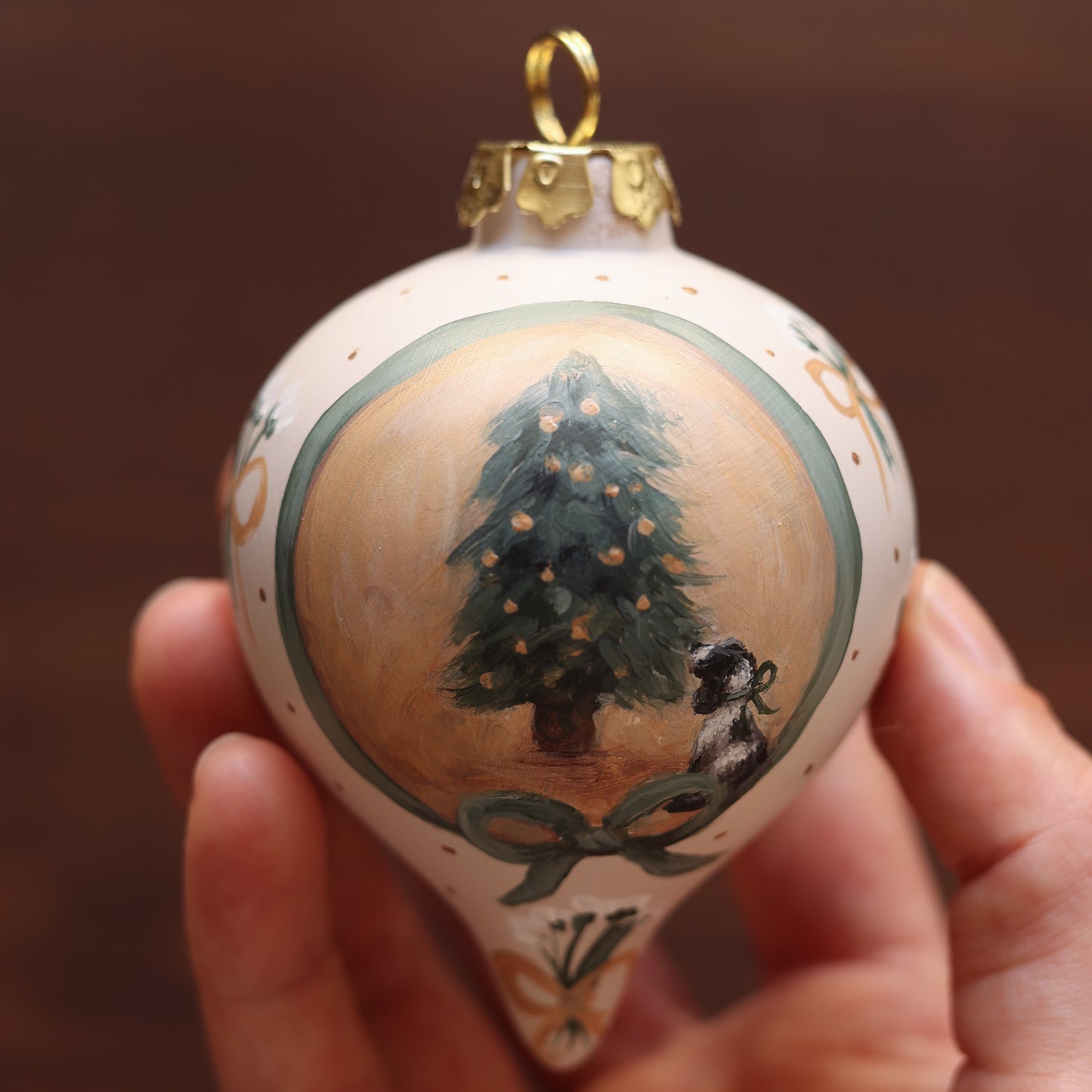 Ceramic Bauble - Tree with puppy