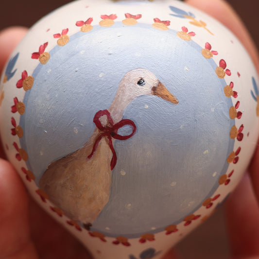 Ceramic Bauble - Duck with red bow