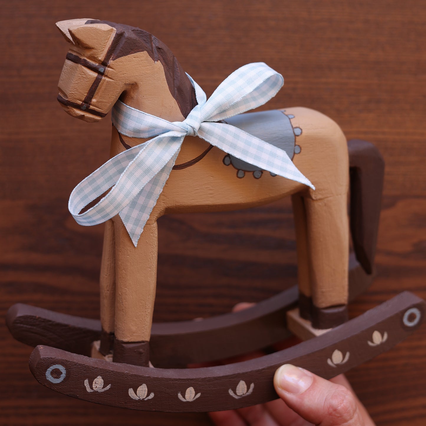 Hand painted Rocking horse - Blue