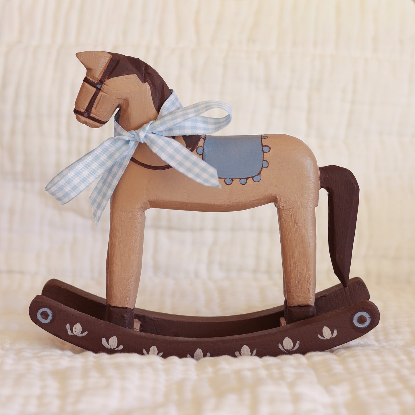 Hand painted Rocking horse - Blue