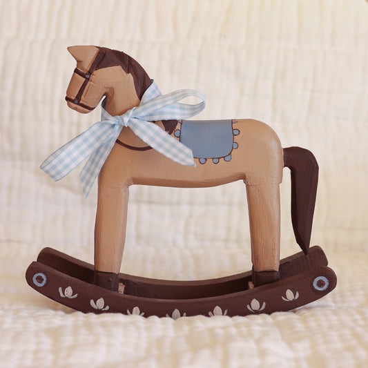 Hand painted Rocking horse - Blue