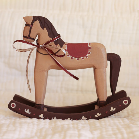 Hand painted Rocking horse - Burgandy