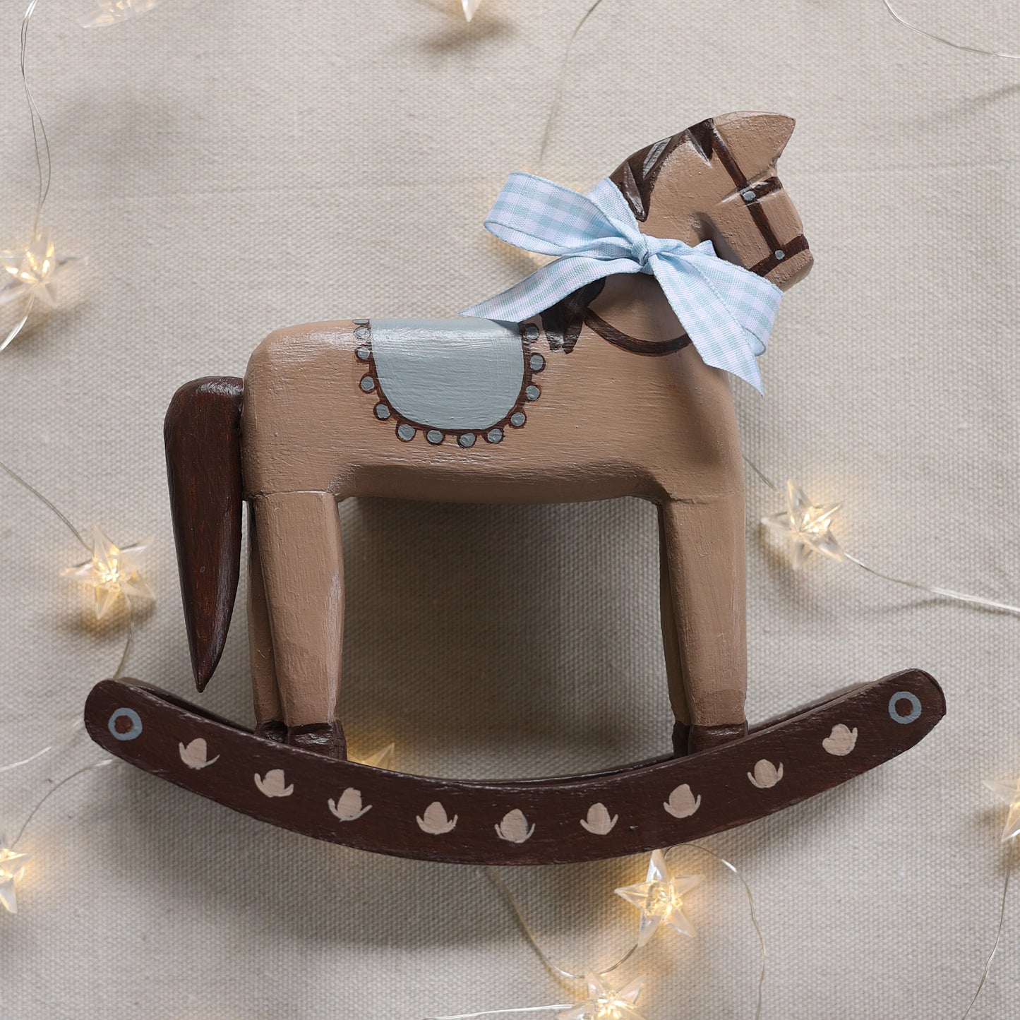 Hand painted Rocking horse - Blue