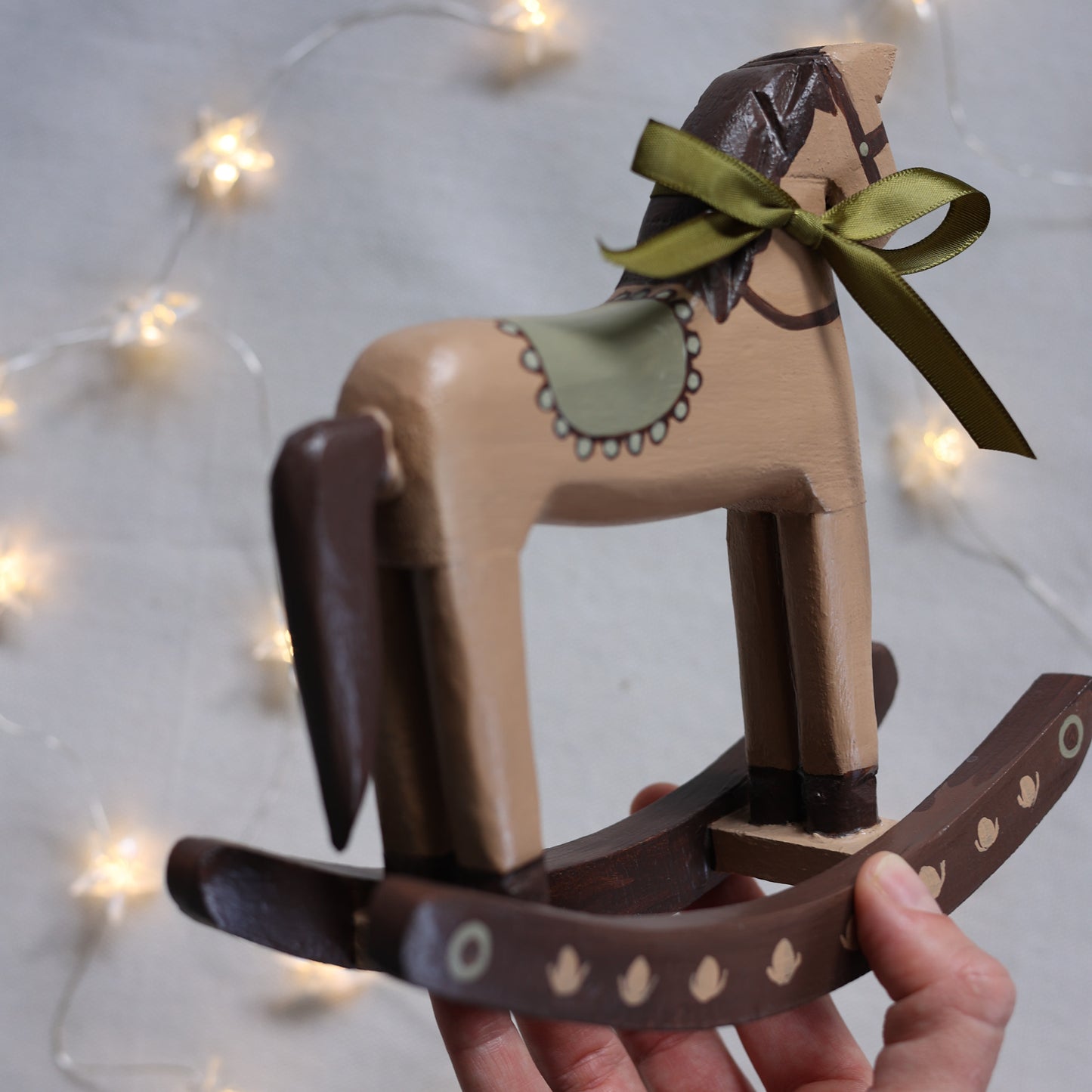 Hand painted Rocking horse - Green