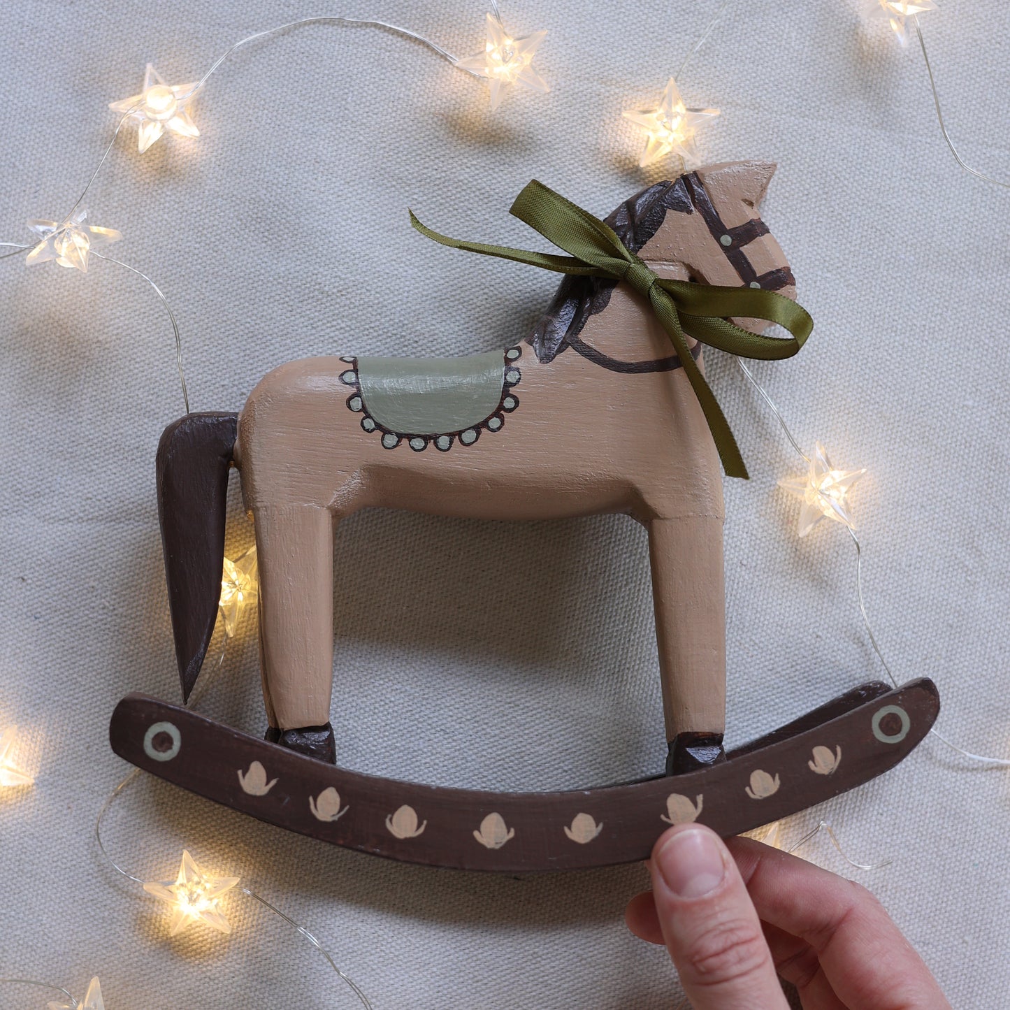 Hand painted Rocking horse - Green